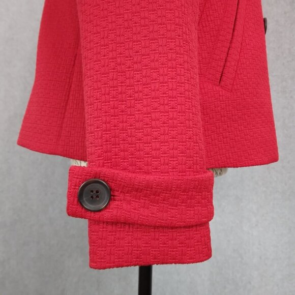 Talbots | Red Textured Double Breasted Blazer Jacket | Size 10 - Picture 6 of 10